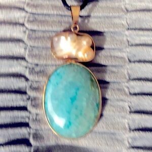Beautiful light blue pendant necklace
